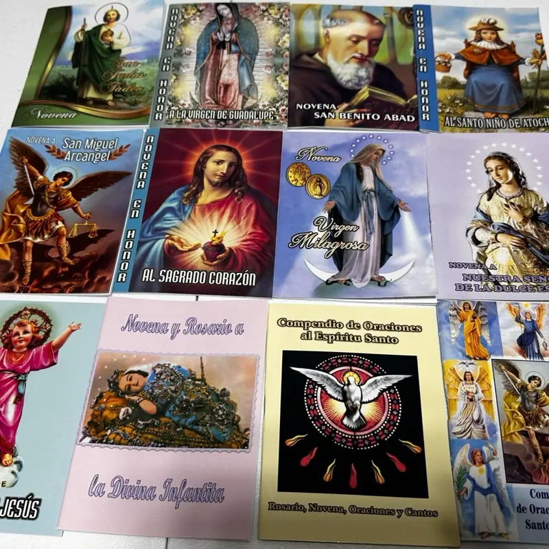 Set de 12 Libros de Oraciones (Novenas-Compendio-Rosarios) San Judas Tadeo~Virgen de Guadalupe y más