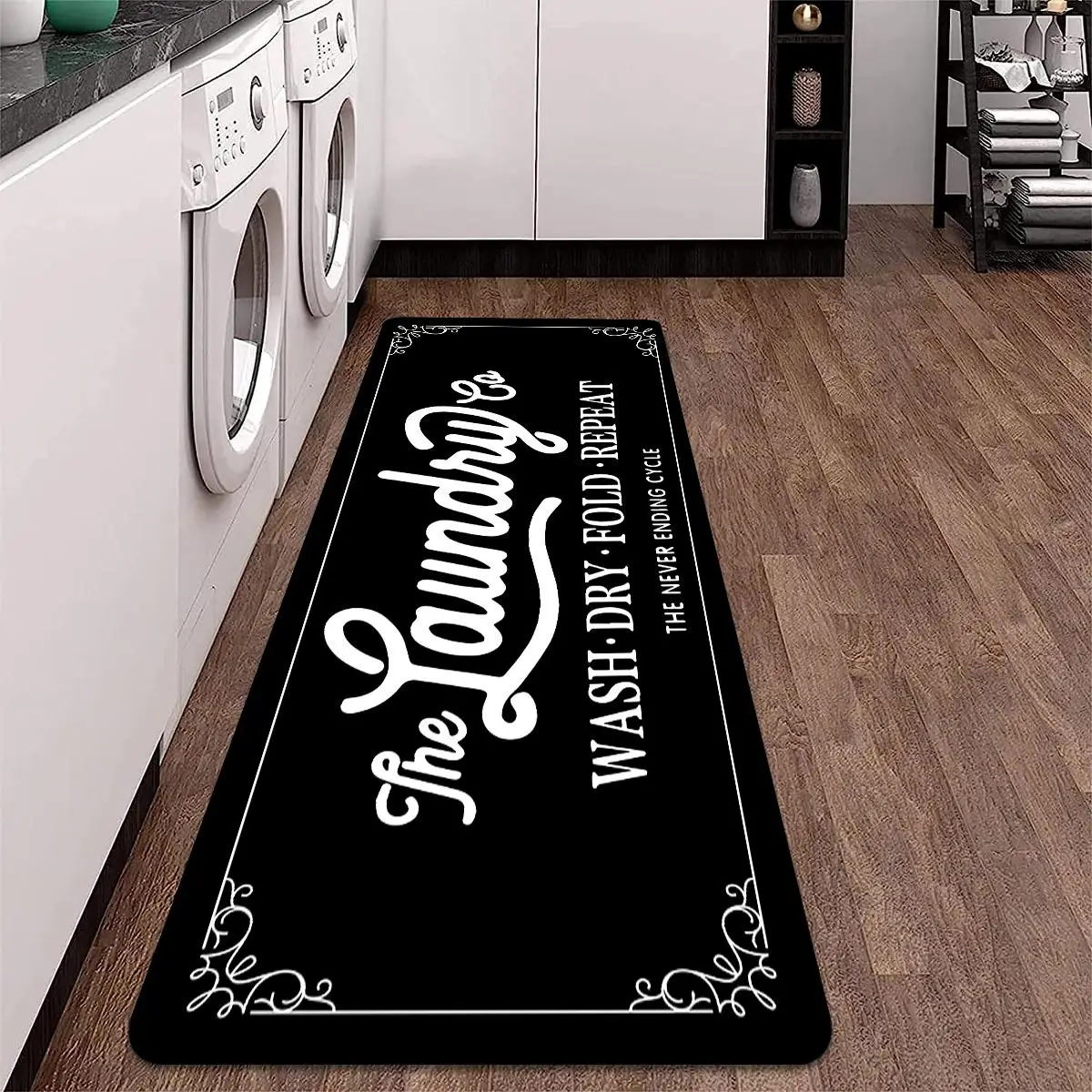 Letter Pattern Floor Mat, 1 Count Non-slip Water Absorbent Cooling Summer Carpet, Laundry Room Area Rug, Decorative Floor Mat for Home Living Room Bat