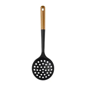 Silicone Kitchen Tools, Wood Handled Skimming Ladle