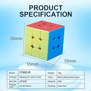 Brain-training puzzle toy for kids and adults – 2-Pack MoYu MeiLong 3C 3x3 Speed Cube Set | Stickerless 3x3x3 magic cubes with smooth, fast rotation and vibrant colors