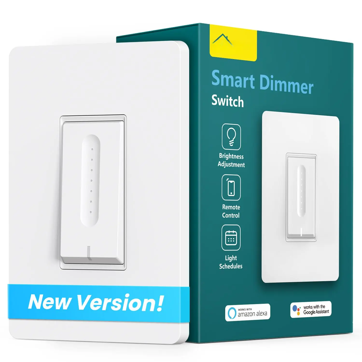 [ Version]   Dimmer , 2.4GHz WiFi Single-Pole Dimmable  Light  Compatible with Alexa,  , Sleep/Wake Timer, Customizable , Neutral Wire Required