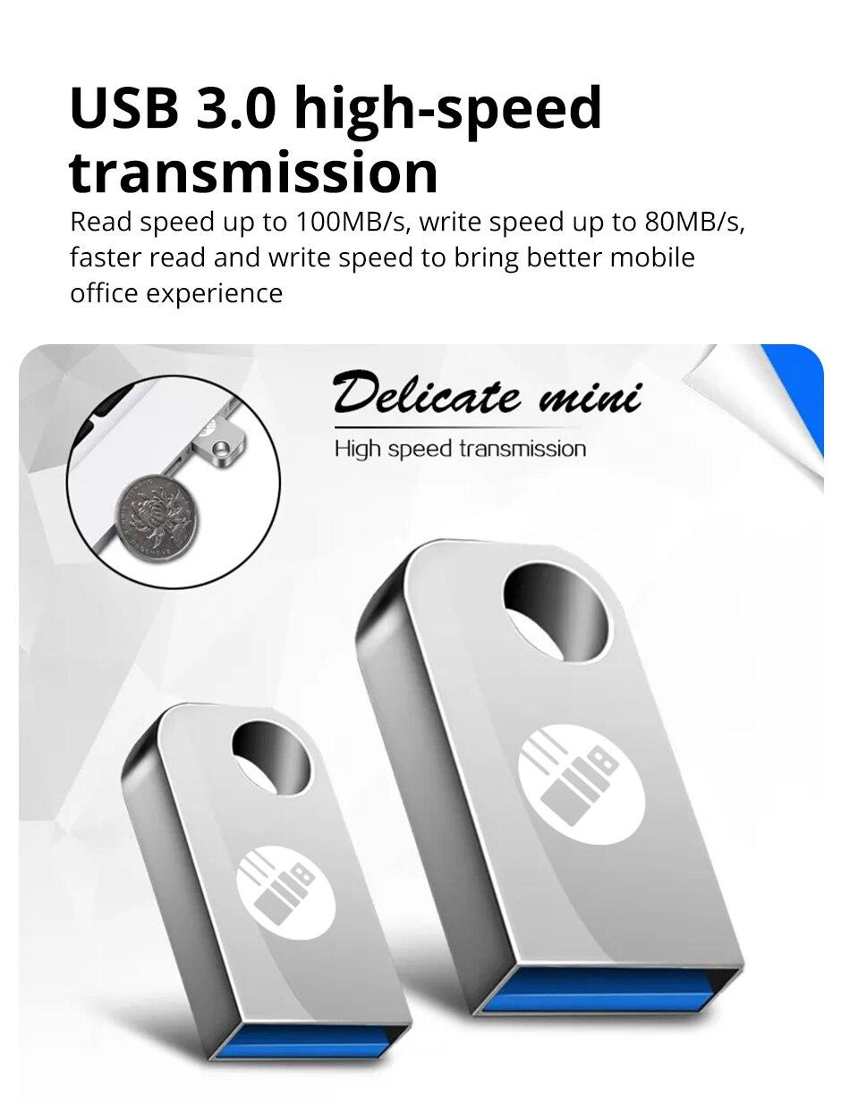Hot Metal 3.0 USB Flash Drive 64GB Pen Drive for PC Laptop 64GB USB Memory Stick 3.0 Flash Drive High Speed Drive
