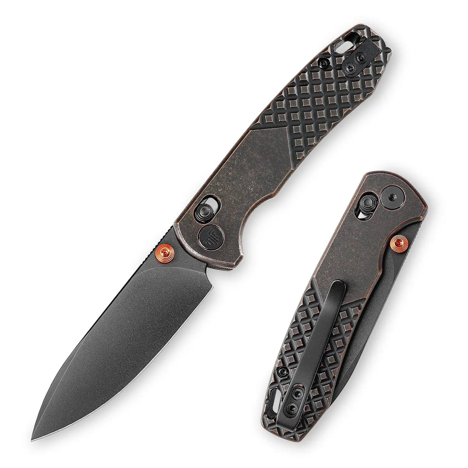 TRIVISA Dragonfly-Cu Pocket Folding Knife, 2.99'' 14c28n Stainless Steel Copper Handle, Crossbar Edc Outdoor Hiking Tool Survival Tools