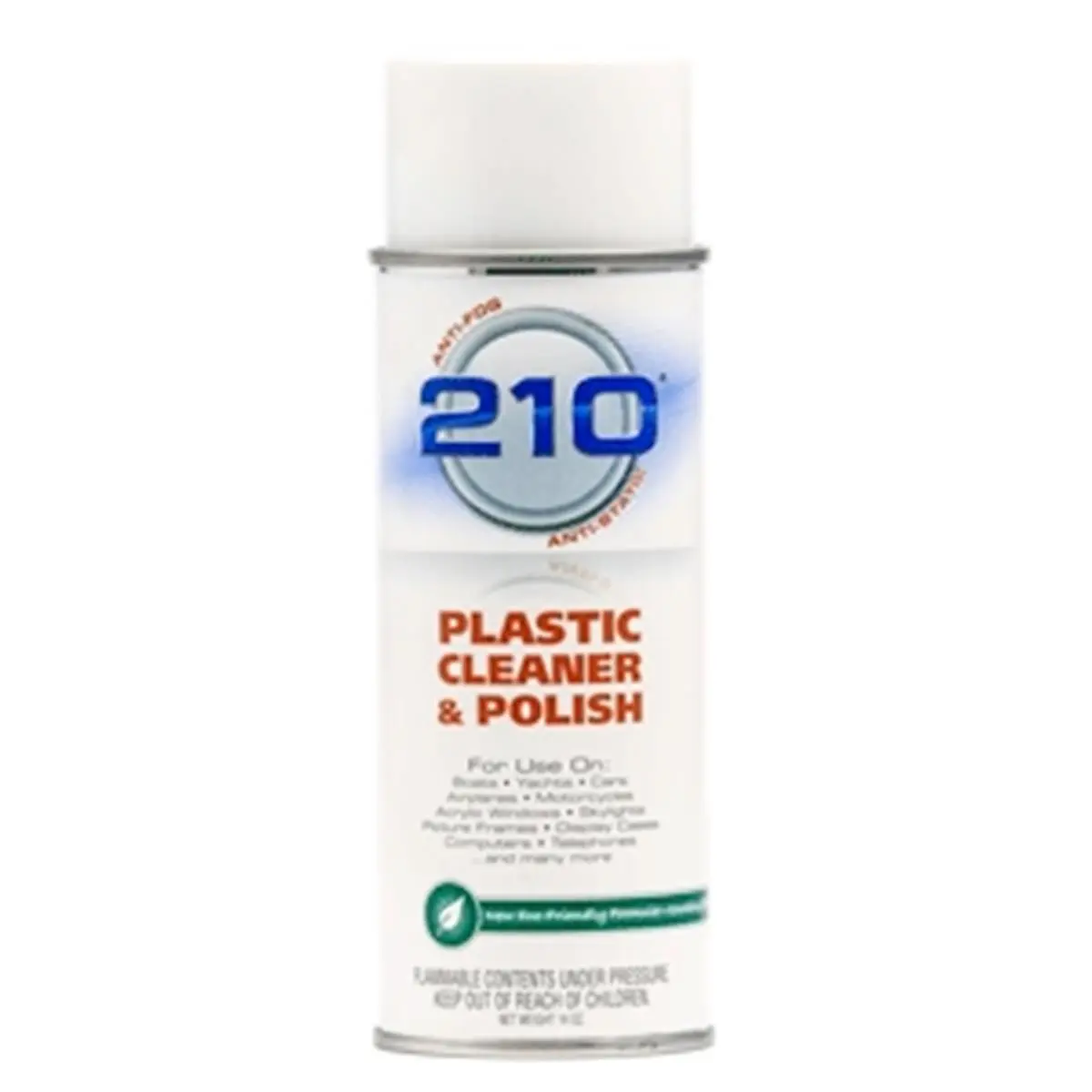 CAMCO 210 Plastic Cleaner & Polish, 14oz Spray | Pore-Sealing Formula with UV Protection, Prevents Browning & Fogging on Marine Plastic, Vinyl & Plexiglas, Lustrous Coat, Ready-To-Spray, Anti-Fog
