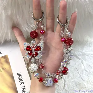 Color‑Changing Bead Butterfly Tassel Handmade Beaded Phone Lanyard, Premium Anti‑Drop Phone Case Chain, Stylish Decorative Bag Charm Accessory for Daily Outfit & Casual Carry
