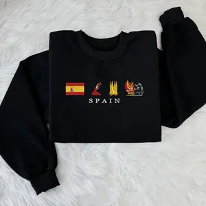 Spain Embroidered Sweatshirt/ Hoodie Cotton Fabric