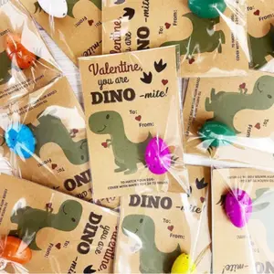 Dinosaur Valentine Card Easter Dinosaur Egg Hatching Greeting Card, Fun and Creative Holiday Gift for Kids, Perfect for School Parties, Fun Party Cards