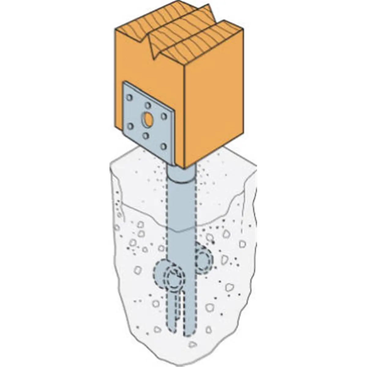 212 MAIN Simpson Strong Tie EPB44-WEST 4x4 Elevated Post Base, Outdoor Welded Embed Steel Base with Uplift Resistance