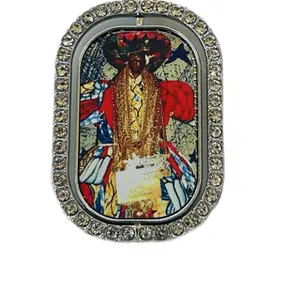 Grand Saint Anne Charitable Silver Chin Pending with Intricate Design and Sparkling Edges