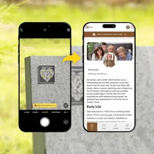 Personalized QR Code Memorial Plaque for Cemetery Headstone - Scannable Link to  Memorial Webpage, Collect Photos, Messages & Memories - Custom Bereavement  for Loss of Loved