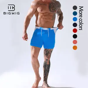 Men's Swimwear Swimsuits Solid Basic Long Swim Sport Trunks Board Shorts with Pockets