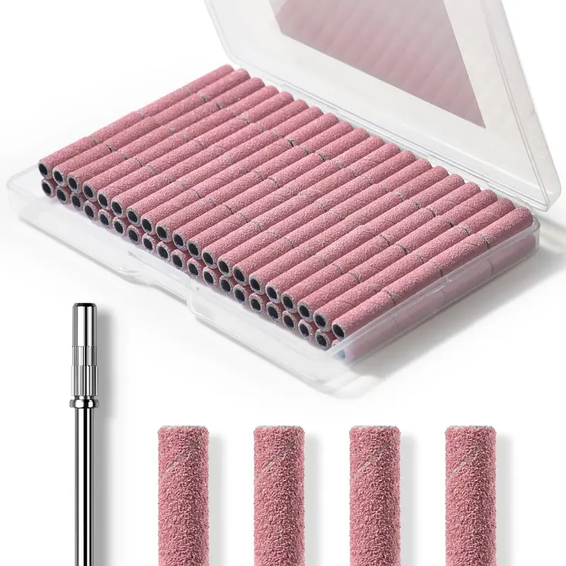 Makartt E-File Nail Drill Sanding Bands Set - 100PCS, 3.1mm Mini Mandrel, 180/240 Grit Smooth Nail Art Supplies for Prep, Gel Polish Removal - Compact Efficient Beauty Shop Gift Manicure Pedicure Tool for Home, Salon Use