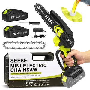 【MothersDayGift】SEESE 6-Inch Brushless Mini Chainsaw with Oil System – Cordless Electric Saw for Wood Cutting, Pruning & Gardening | Lightweight & Easy Use
