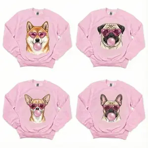 Valentine’s Day Dog Sweatshirt, Heart Glasses & Bubblegum Tee, Cute Dog Mom Gift, Coquette Aesthetic To - 50 Breeds Available