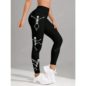 UniqueHalloweenSkeletonPrintedTightsForWomen,SpookyFunDesign,ComfortableStretchFabric,PerfectForFallFashion,Parties,Costumes,PlusSizesAvailable