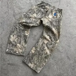 NewY2K Streetwear MenCamouflage Pattern Printed High Street Hip Hop Sweat Pants Men Oversized Unisex Casual Camo Baggy Pants