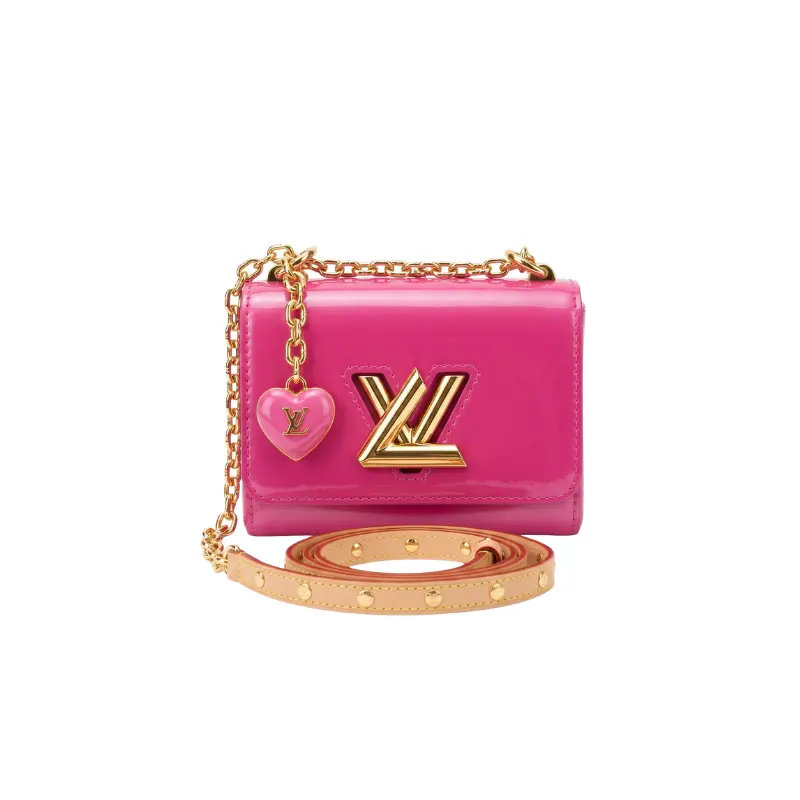 Louis Vuitton Pink Patent Chain Leather Bag