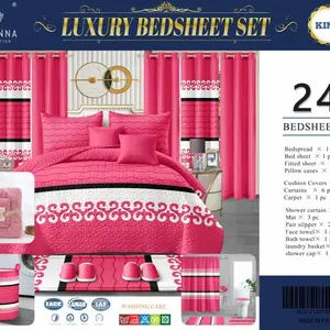 24 Pieces Bedspread Set for Home Fashion Bedding
