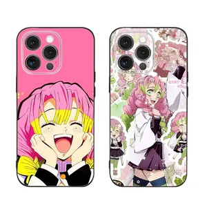 Anime M-Mitsuri Kanroji Demon S-Slayer Cute Phone Cases For iPhone 17 Promax Pro Air 16 Plus 15 14 13 12 11 Soft Black Funda Shockproof Protective Cover Gift For Birthday Christmas Halloween