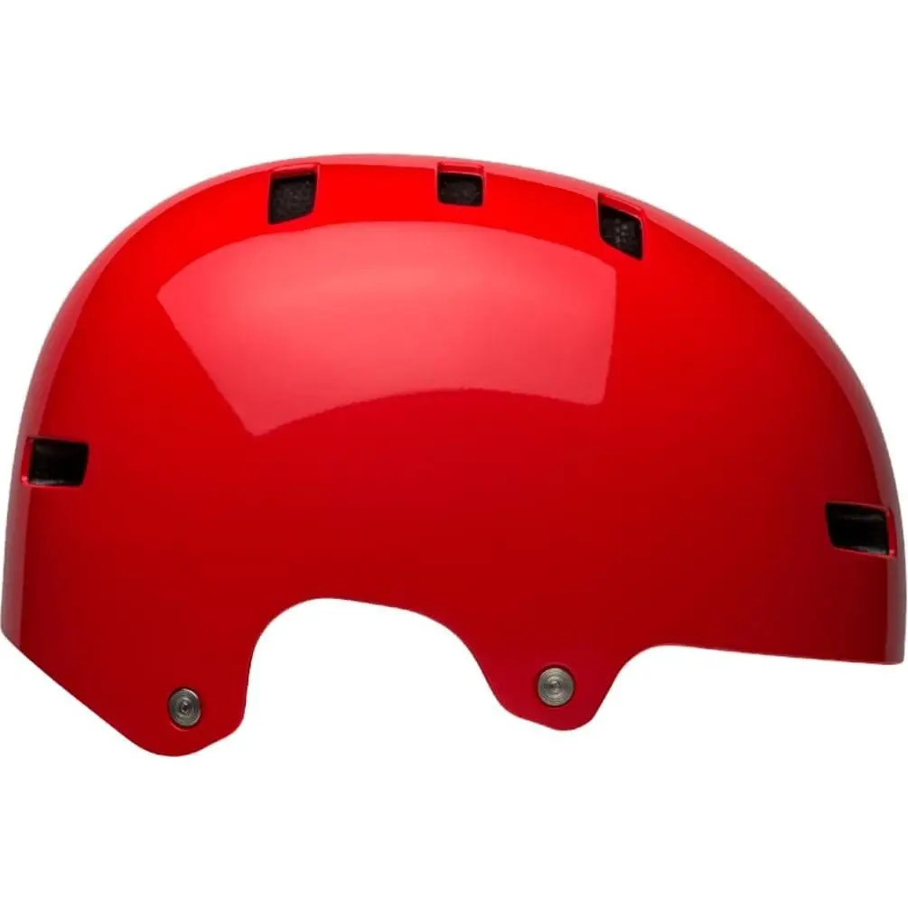 Bell 2024 Gloss Crimson Large Adult BMX Bike Helmet - ABS Shell, Impact-Resist., Adjustable Straps, 10 Vents, Lightweight, Breathable, Skate Look, Cycling-Style Fit for BMX Biking Safety
