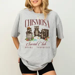 Chismosa Social Club Graphic Tee, Sarcastic Women Shirt, Sarcastic Meme Raccoon T-shirt, Besties Group Shirt, Gift For Besties