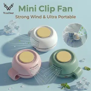 WestDeer Portable Silent Mini Bladeless Electric Fan,Adjustable 3-speed Suspended Waist Fans,Phone Cooling Fan,Personal Fan,Rotating BodyFan Suitable for Outdoor Travel,fathersdaygift,rechargeable personal fan,handheld turbo fan,Perfect Gift