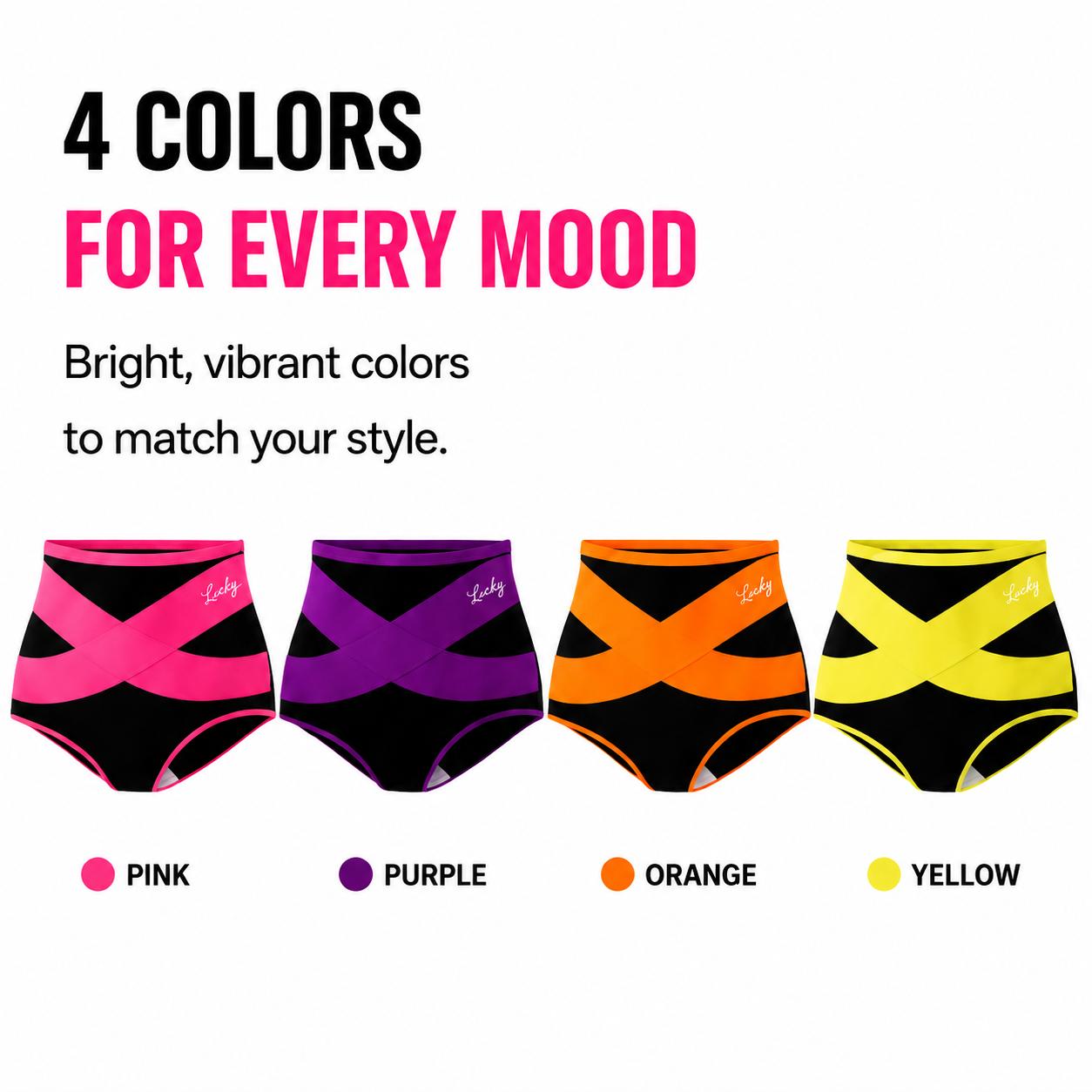 Women's 4-Pack Soft Comfortable High Waist Tummy Control Briefs - Full Coverage Compression High-Cut Underwear for Daily Wear, Soft Comfortable Briefs, 4Pcs Mixed Colors, Mid-High Waist Briefs Panties Womenswear