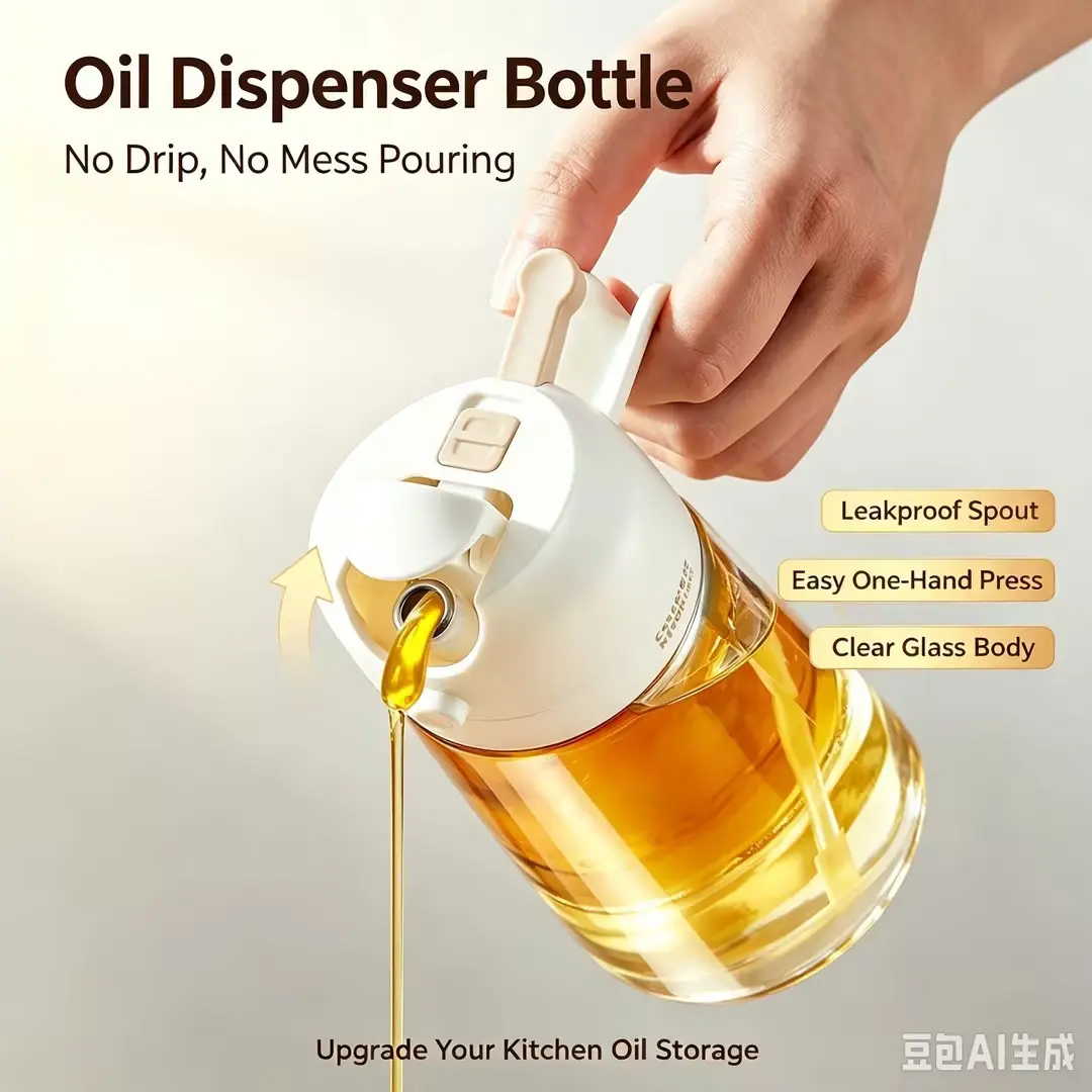 Summerwins Kitchen Glass Oil Dispensers, 2-Piece Set of 2-in-1 Spray&Pour Bottles with Controlled Flow and Spray Functions