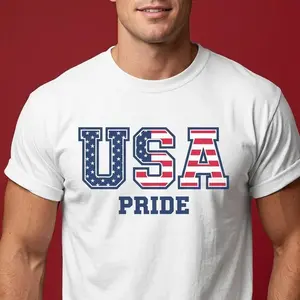 Comfort Colors 1717 Men's Brick Cotton Crew Neck Short-Sleeve Print T-Shirt - Soft, Classic USA Pride Retro 4th of July Patriotic, Casual Menswear Oversized Aesthetic Tee, Navy