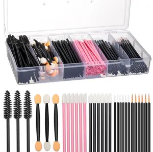 Easter Gifts 300pcs Disposable Makeup Tool Kit, Brow brush Mascara ,Eye liner Easter Gifts brush Accessories With Organizer Box