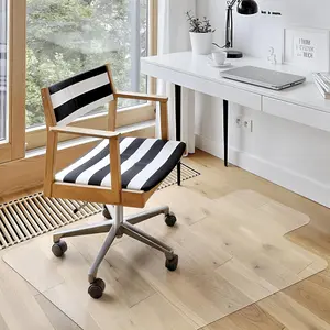 Clear Office Chair Mat 36'' X 48'', Durable Desk Chair Mat for Hardwood Floor, Heavy Duty Plastic Office Floor Mat Under Rolling Chairs for Easy Glide and Protection (36" X 48" with Lip)