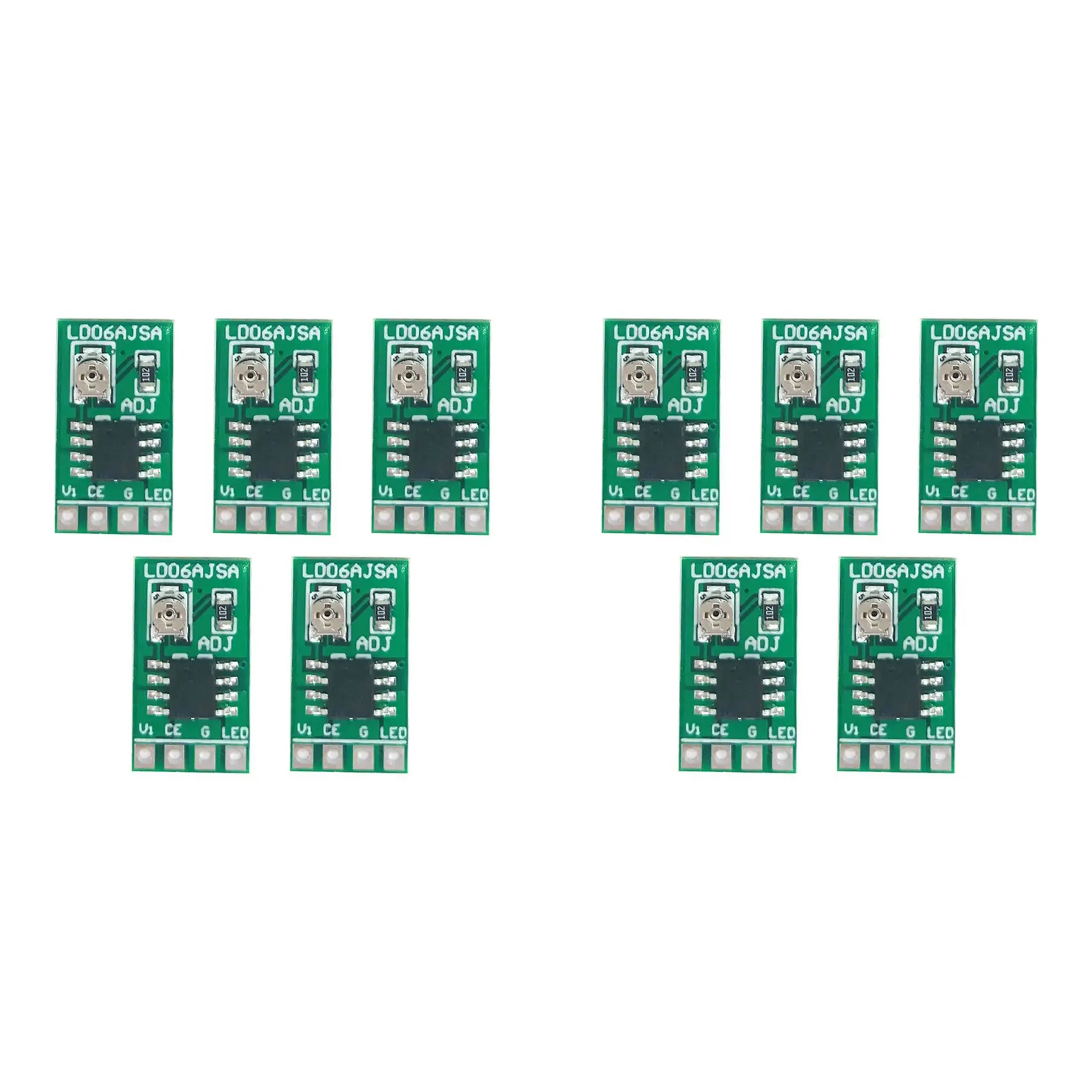 10 Pack Adjustable Constant Current LED Driver Module, 30-1500mA D/C Buck Power Supply Board with PWM Control, 3.3V 3.7V 4.2V 5V Output Voltage Regulator for LED Lights, DIY Electronics Projects and Circuit Applications