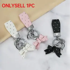Luxury Rhinestone Bow Keychain for Women, Keychain for Purse, Keychain for Bags, Sparkly Crystal Bow Car Keychain Pendant, Cute Fashion Bag Charm & Car Key Accessory for Girls, Bling Bling Keychains
