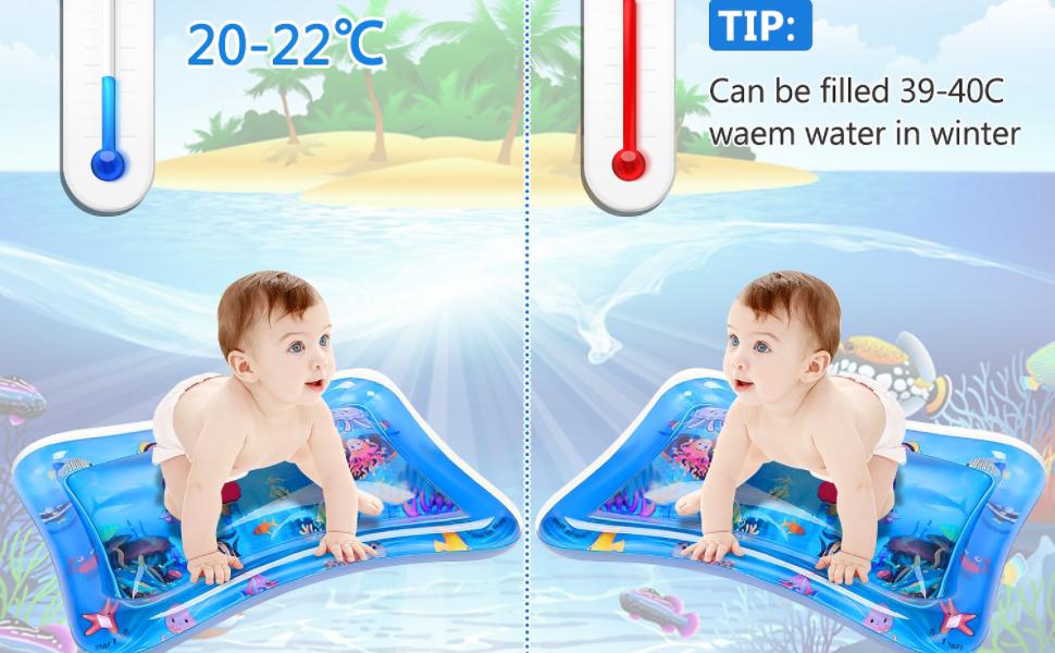 [New Deal] Baby Water Play Mat Water pad Can Be Used All Seasons for Infants Toddlers Early Development Activities Inflatable Tummy Time Water Mat for 3-48 Months Baby Toys Play mat for Baby's Stimulation Growth