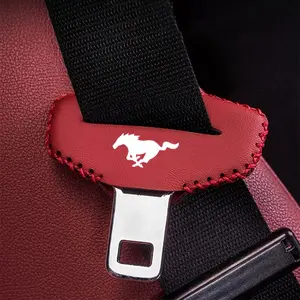 Ford Mustang PU Leather Seat Belt Covers, Anti-Collision Protective Shields, Automotive Interior Accessories, Model A19961208