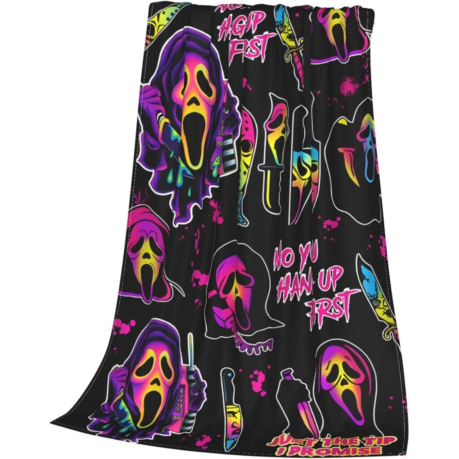 Horror Movie Blanket No You Hang Up Horror Movie Character Blanket Gift Serial Killers Blanket Spooky Season Couch Bed Sofa Soft Lightweight Warm Cozy