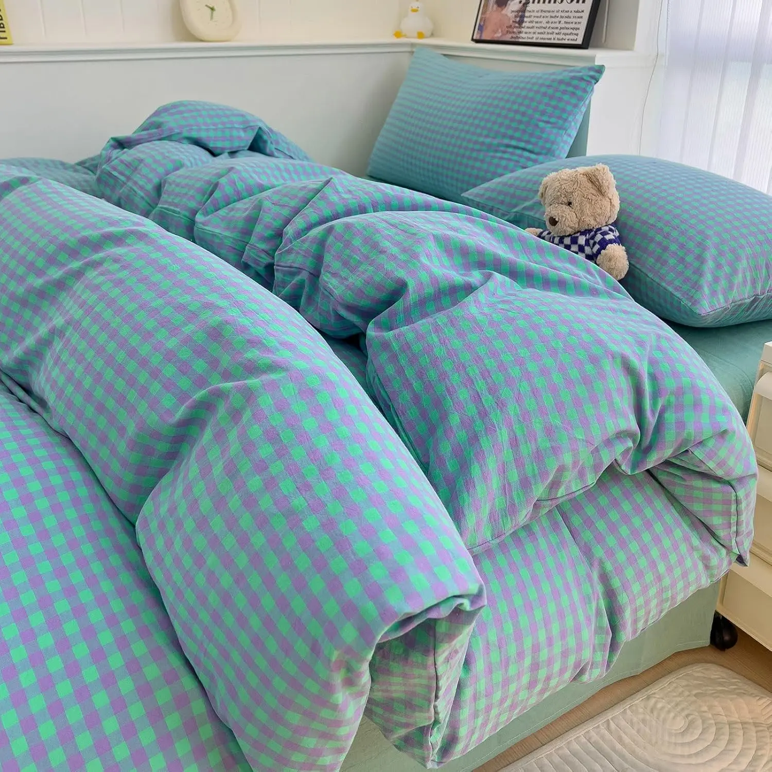 A1#18 Green Purple Gingham