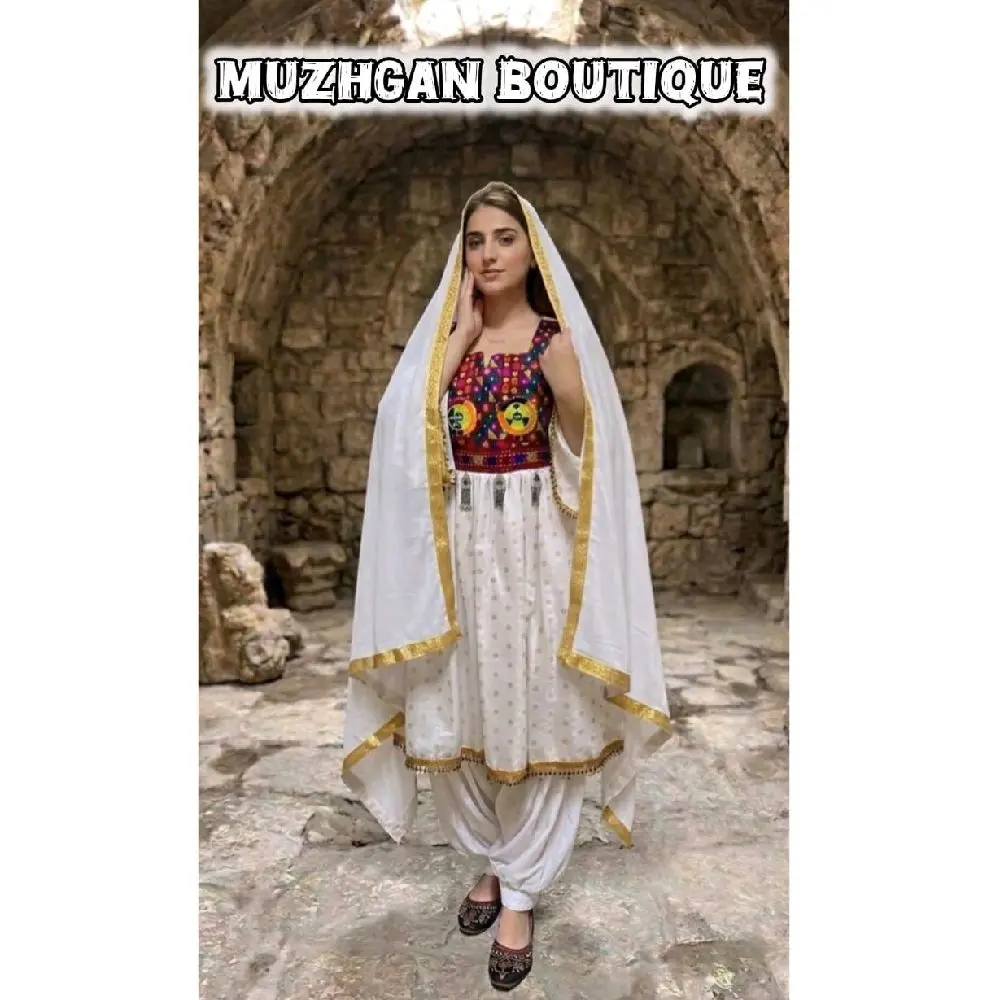 Muzhgan Boutique Traditional Embroidered Afghan Dress - Elegant Handcrafted Artisan Wear ​ لباس سنتی و دست‌دوزی «مژگان بوتیک» - با گلدوزی‌های اصیل و هنری