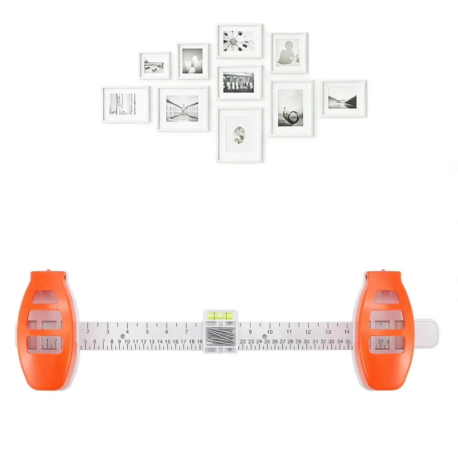 Magnetic Leveling Tool for Picture Hanging, Frame and Mirror Alignment Ruler, Wall-Mounted DIY Clothes Rack for Home Decor, Home Decoration, DIY Friendly Precision