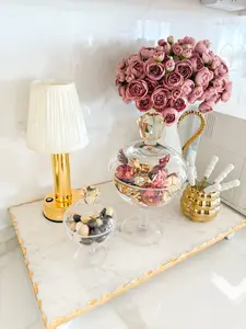 Glass Footed Candy Jar with Crystal Diamond Knob