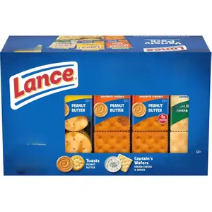 Lance Sandwich Crackers, Variety Pack, 3 Flavors, 20 Individually Wrapped Packs, 6 Sandwiches Each