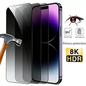 Privacy Tempered Glass Screen Protector For iPhone 16 15 14 series, 9H+ Hardness, Ultra HD, Anti-Scratch, Anti-Fingerprint, Easy to Install, Anti-Peeping, Military-Grade Shatterproof Protection