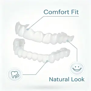[3PC]orthodontic denture kit  Temporary Tooth Replacement & Gap Filler Soft Flexible Fit Reusable Easy Moldable Instant Visual Look Enhancement Photo-Ready Men & Women