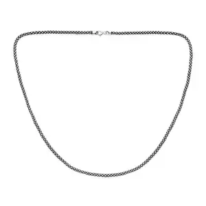 Bali Thin Silver Coreana Black Popcorn Chain Necklace 3MM