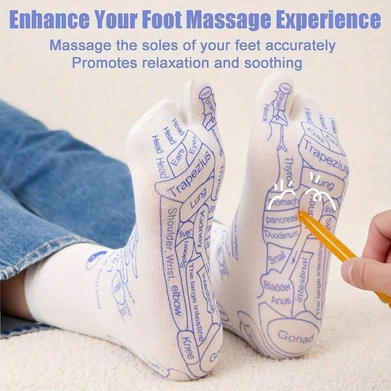 Reflexology Foot Massage Socks, 4 Counts/set Foot Massage Socks with Manual Massage Tool, Foot Relief and Acupressure Socks, Body Care, Lightweight