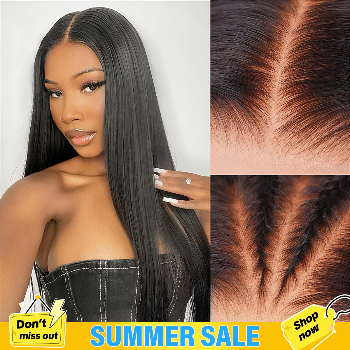 BGMgirl Hair Straight Pre-Bleached Pre Plucked Pre Cut 7*5 & 9*6 HD Lace Wear Go 180% Density Glueless Closure Wig Human Hair Frontal Wig #DealsForYouDays