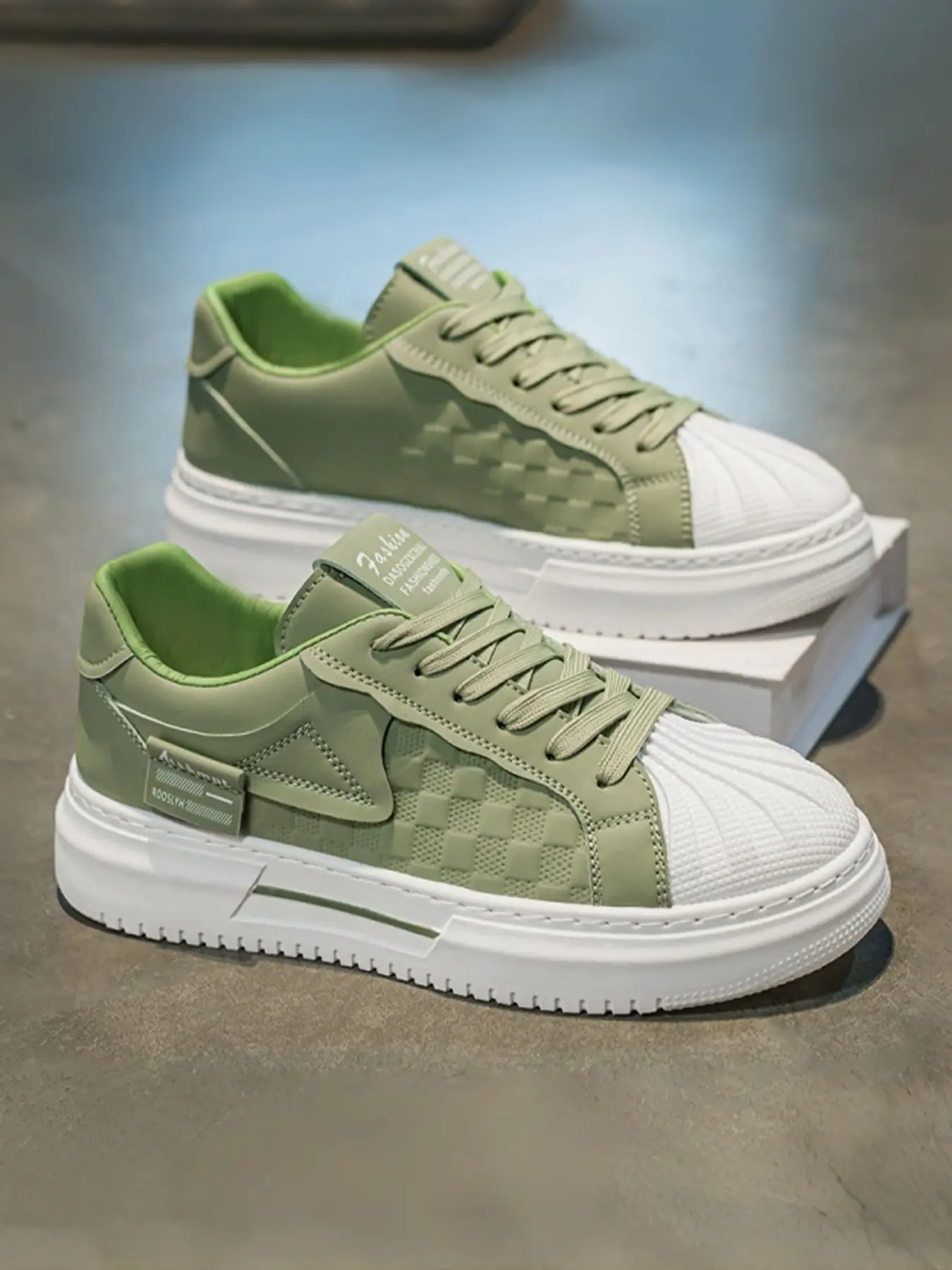 New Trendy Versatile Casual Shoes - Checkerboard Platform Low Top Sneakers