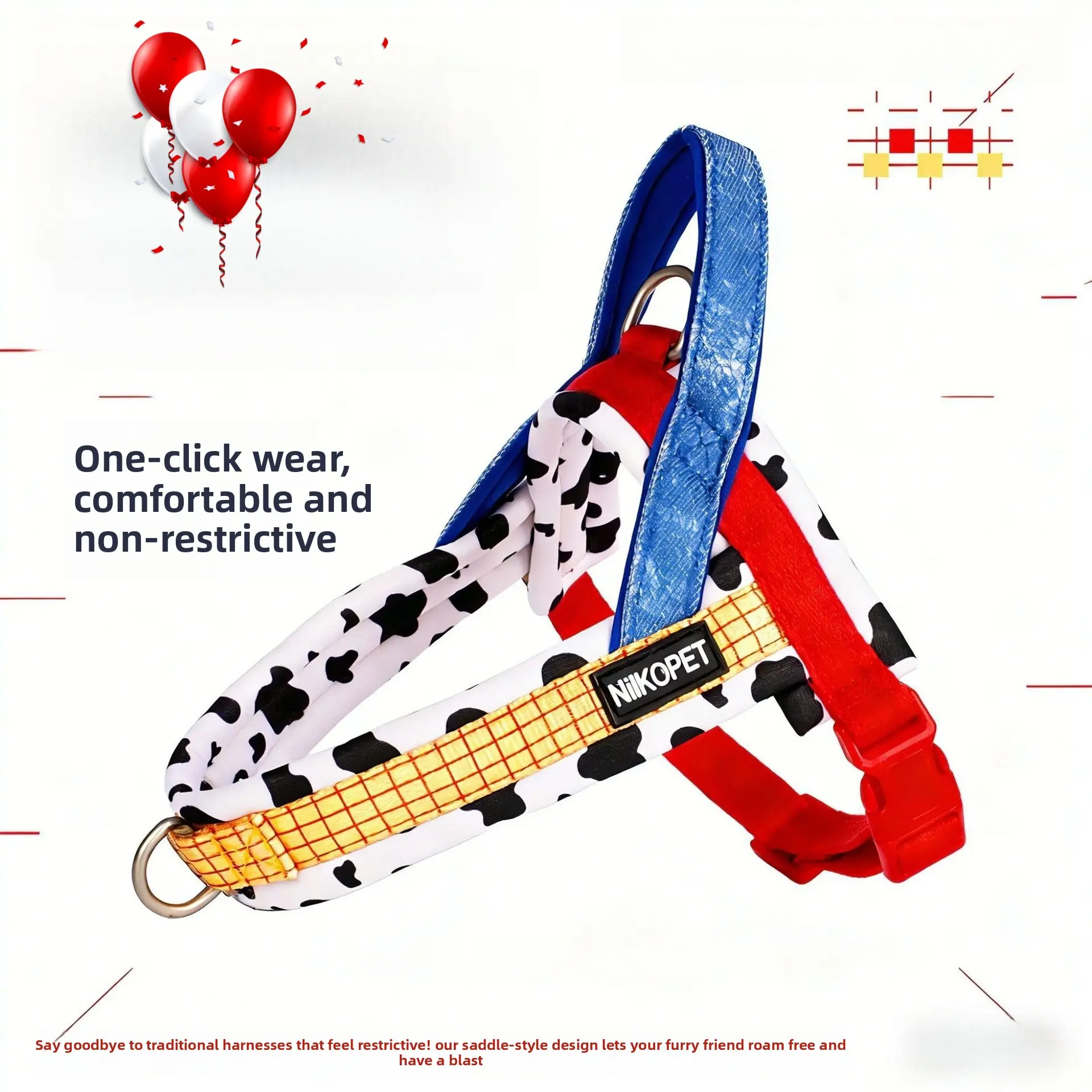 Saddle Style Dog Harness Anti-Pull Vest for Small Medium Dogs Outdoor Walking No Pull