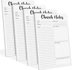 Church Notes Notebook 5.5 x 8.5 Inch Tear Away Sermon Note Journal Christian Sticky Pads Religious Sticky Notepads Church Note Taking Supplies(4 Pcs) hot  16  notebook Portable Alphabet Index Password Book Large Hardcover Spiral Notebook with Dividers