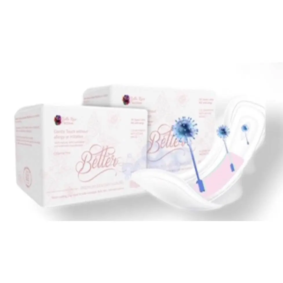 Better Premium Organic Cotton Sanitary Pads - Pack of 20 Comfort Gentle Lightweight Waterproof